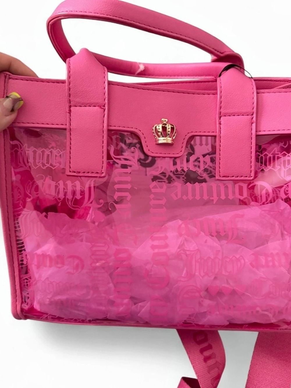 Juicy Couture Transparent Pink Logo purse